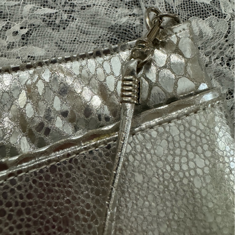VTG Metallic Silver Patchwork Purse Shoulder Bag EUC USA 90’s 80’s Oversized - Picture 11 of 15